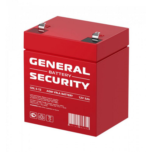 Аккумулятор свинцово-кислотный General Security GSL5-12 12В 5А·ч тяговая