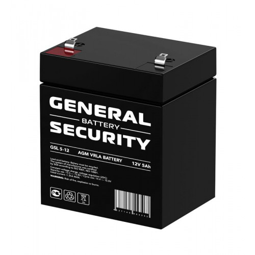 Аккумулятор свинцово-кислотный General Security GSL5-12 12В 5А·ч тяговая