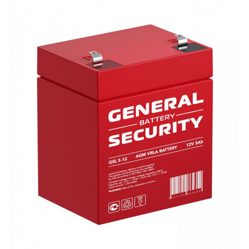 Аккумулятор свинцово-кислотный General Security GSL5-12 12В 5А·ч тяговая