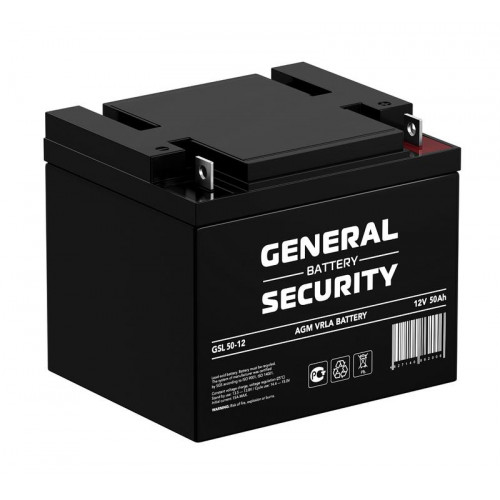 Аккумулятор тяговый General Security GSL50-12 12В 50А·ч (50000 мА·ч)