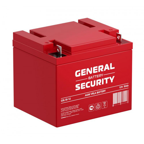 Аккумулятор тяговый General Security GSL50-12 12В 50А·ч (50000 мА·ч)