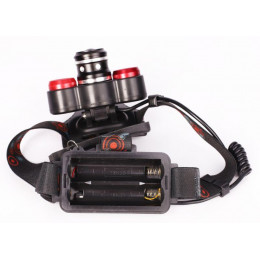 Фонарь налобный Ultraflash 15032 LED5338 3.7В 3LED 5Вт, 2 аккумулятора, черный