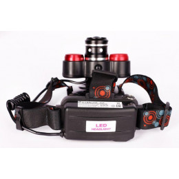 Фонарь налобный Ultraflash 15032 LED5338 3.7В 3LED 5Вт, 2 аккумулятора, черный