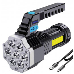 Фонарь аккумуляторный Ultraflash LED53404 4В 7LED+COB 3Вт 4 реж USB бокс черн. 15033
