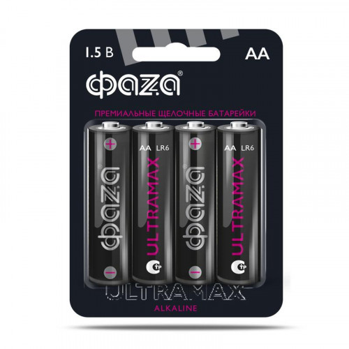 Батарейка алкалиновая ФАZА AA/LR6 ULTRAMAX LR6UM-B4 BL-4 1.5В 4шт 5043022