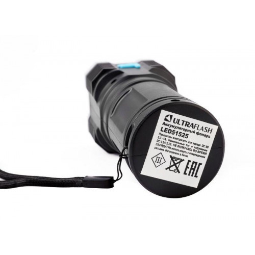 Фонарь аккумуляторный Ultraflash LED51525 4В 4LED+COB 3Вт 4 реж. Micro USB черный 15195