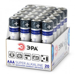 Батарейка алкалиновая Эра AAA/LR03 SUPER Alkaline 1.5В 1200мАч Б0054622 (уп.20шт)