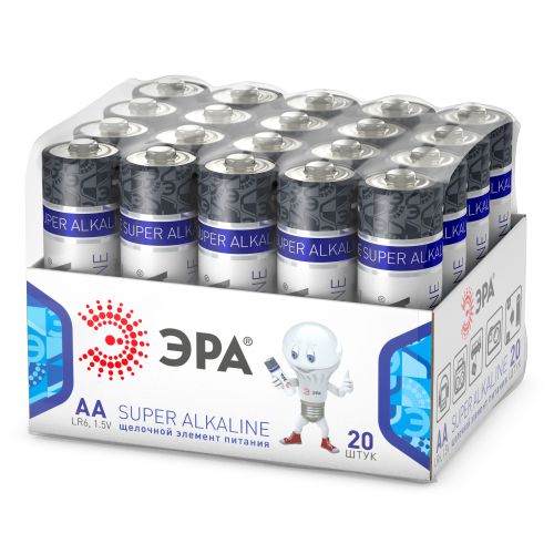 Батарейка алкалиновая Эра AA/LR6 SUPER Alkaline LR6-20 bulk 1.5В 2850 мА·ч Б0054623 (уп.20шт)