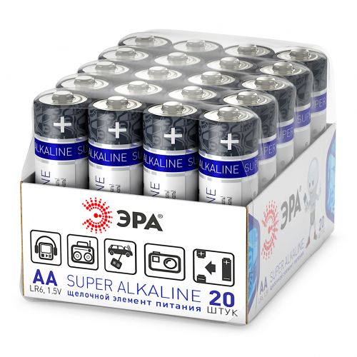Батарейка алкалиновая Эра AA/LR6 SUPER Alkaline LR6-20 bulk 1.5В 2850 мА·ч Б0054623 (уп.20шт)