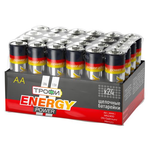 Батарейка алкалиновая ENERGY POWER AA/LR6 1.5В 2600 мА·ч (уп.24шт) Трофи Б0035376