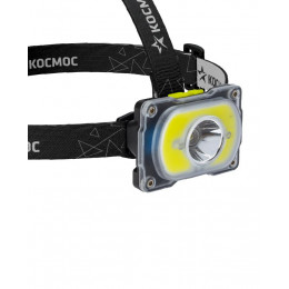 КОСМОС KOC507Lit Налобный фонарь 3Вт XPE+5Вт COB, 1200 мАч, USB Type-C