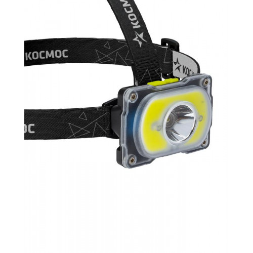 КОСМОС KOC507Lit Налобный фонарь 3Вт XPE+5Вт COB, 1200 мАч, USB Type-C