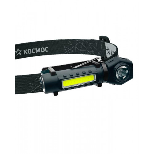 КОСМОС KOC508Lit Налобный фонарь 3Вт LED+COB, 1200мАч, USB Type-C