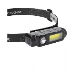 КОСМОС KOC510Lit Налобный фонарь 1Вт LED+COB, Li-ion 18650 800мАч, 100 лм, ABS
