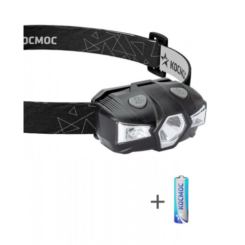КОСМОС KOC517B Налобный фонарь 1Вт LED, 1xAA, ABS-пластик, черный