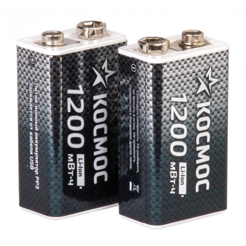 Аккумулятор крона Li-ion 9В 1200мВт.ч (блист.1шт) КОСМОС KOCLi9V1200mAh1BL