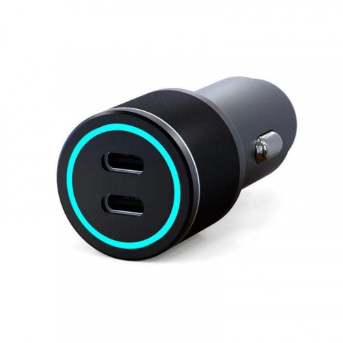 Устройство зарядное автомобильное c двумя портами (USB-C + USB-С) c LED-подсветкой 75Вт Rexant 18-2232-5