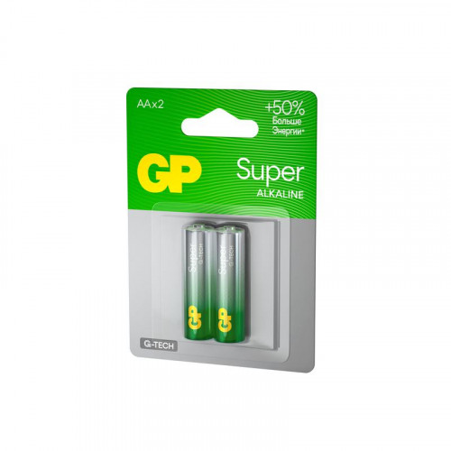 Батарейка алкалиновая GP AA/LR6 G-Tech 15AA21-2CRSBC2 20/160, 1.5В, 2 шт