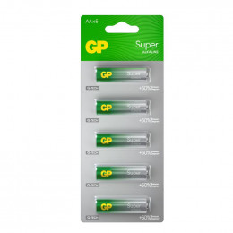 Батарейка алкалиновая GP AA/LR6 G-Tech 15AA21-2CRSC5 Super Alkaline 1.5В, 5 шт, 1290