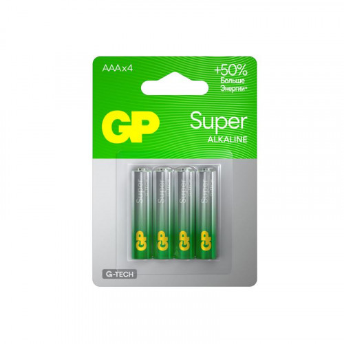 Батарейка алкалиновая GP AAA/LR03 G-Tech 24AA21-2CRSBC4 1.5В, 4 шт. 21385