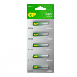 Батарейка алкалиновая GP AAA/LR03 G-Tech 24AA21-2CRSC5 Super Alkaline 1.5В, 5 шт, 1292
