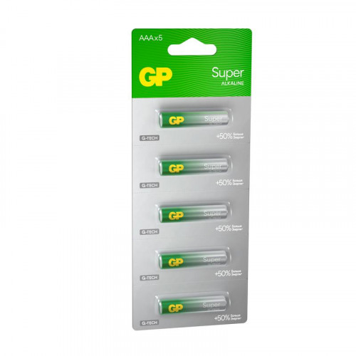 Батарейка алкалиновая GP AAA/LR03 G-Tech 24AA21-2CRSC5 Super Alkaline 1.5В, 5 шт, 1292