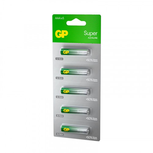 Батарейка алкалиновая GP AAA/LR03 G-Tech 24AA21-2CRSC5 Super Alkaline 1.5В, 5 шт, 1292