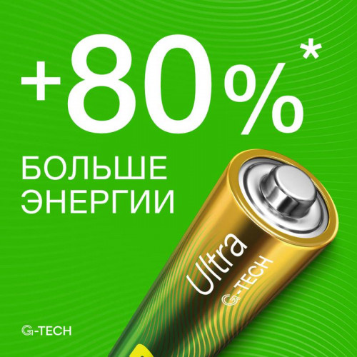 Батарейка алкалиновая GP AAA/LR03 G-Tech 24AUA21-2CRSBC2 20/160, 1.5 В, 2 шт