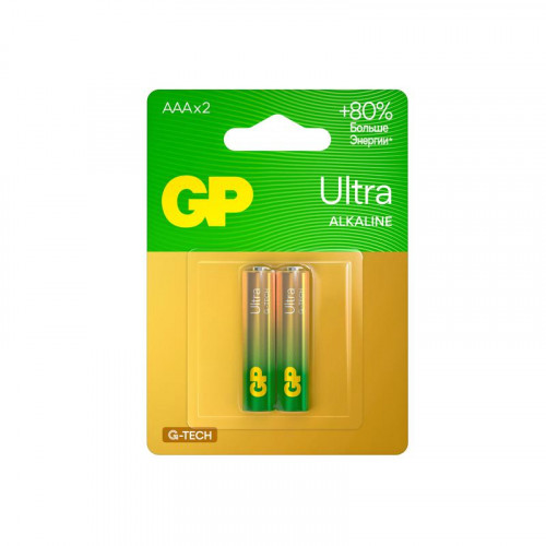 Батарейка алкалиновая GP AAA/LR03 G-Tech 24AUA21-2CRSBC2 20/160, 1.5 В, 2 шт