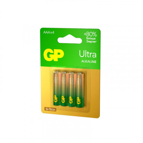 Батарейка алкалиновая GP AAA/LR03 G-Tech 1.5В 24AUA21-2CRSBC4 40/320 (блист.4шт)
