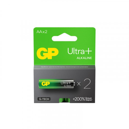 Батарейка алкалиновая GP AA/LR6 Ultra Plus G-Tech 15AUPA21-2CRSB2 1.5В 2шт 1198