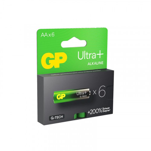 Батарейка алкалиновая GP AA/LR6 Ultra Plus G-Tech 1.5В 6шт 15AUPA21-2CRB6 613