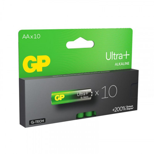 Батарейка алкалиновая GP AA/LR6 Ultra Plus G-Tech 1.5В 10шт 15AUPA21-2CRB10