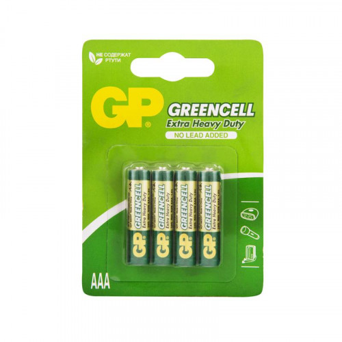 Батарейка солевая GP AAA/R03 GreenCell 1.5В 4 шт 10883