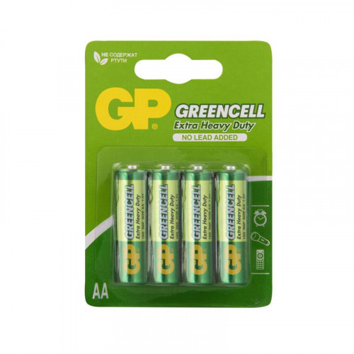 Батарейка солевая GP AA/R6 1.5В GreenCell 15G-2CR4 72/288 (блист. 4 шт.) 2769