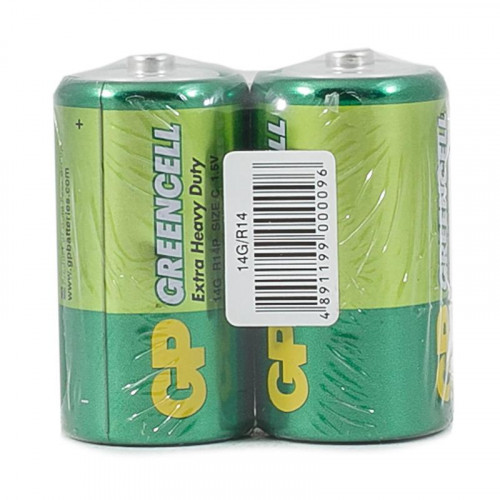Батарейка солевая GreenCell R14 1.5В 14G-OS2 24/480 (уп.2шт) GP 2686