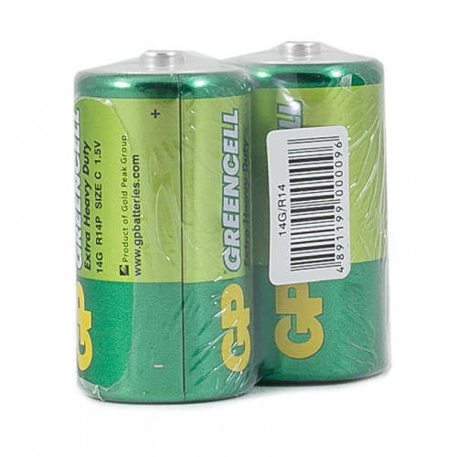 Батарейка солевая GreenCell R14 1.5В 14G-OS2 24/480 (уп.2шт) GP 2686