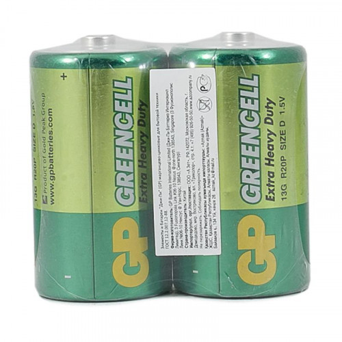 Батарейка солевая GreenCell D/R20 1.5В 13G-OS2 2667 (уп.2шт)