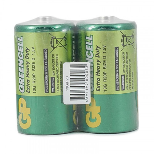 Батарейка солевая GreenCell D/R20 1.5В 13G-OS2 2667 (уп.2шт)