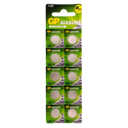 Батарейка алкалиновая GP LR43 1.5В 10 шт в блистере 2830