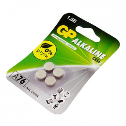 Батарейка алкалиновая GP LR44 A76 1.5В таблетка 4 шт 12288