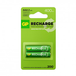 Аккумулятор GP AAA/HR03 Recharge 1.2В 400мА·ч 40AAAHCV-2CRSBC2 2 шт