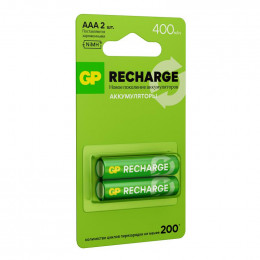 Аккумулятор GP AAA/HR03 Recharge 1.2В 400мА·ч 40AAAHCV-2CRSBC2 2 шт
