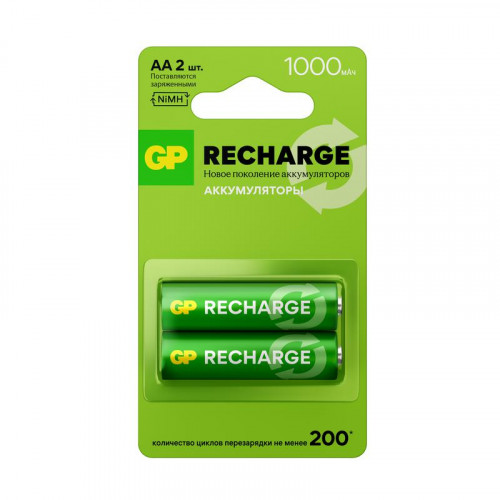 Аккумулятор GP Recharge 100AAHCV-2CRSBC2 1.2В 1000мА·ч 2шт 20252