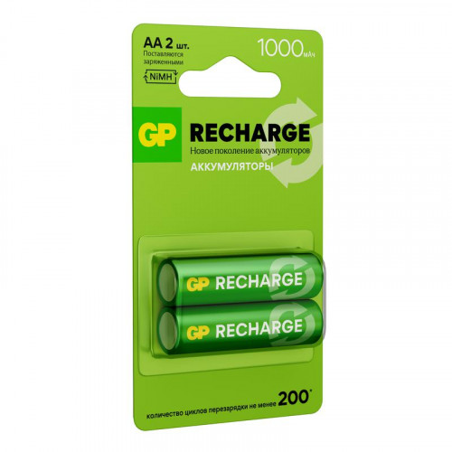 Аккумулятор GP Recharge 100AAHCV-2CRSBC2 1.2В 1000мА·ч 2шт 20252