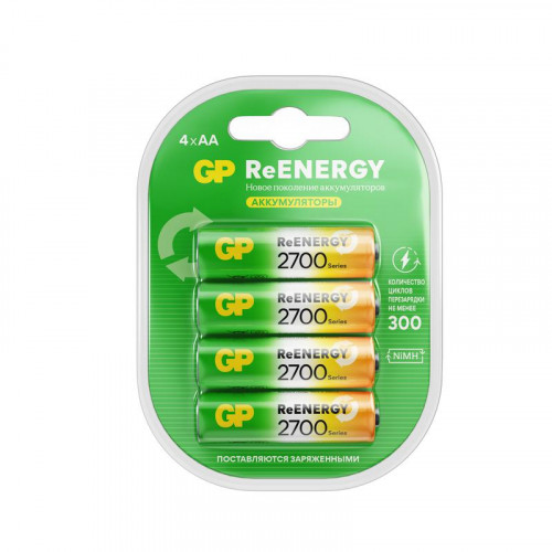 Аккумулятор GP AA/HR6 ReEnergy 1.2В 2650мА.ч 270AAHCRGY-2CRCB4 40/400 (блист.4шт)