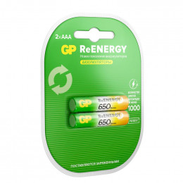 Аккумулятор GP AAA HR03 ReEnergy 1.2В 650мА·ч 2шт 20266