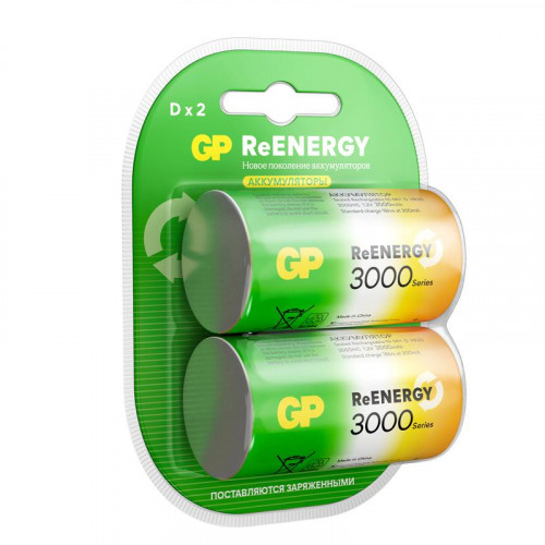 Аккумулятор GP ReEnergy D/HR20 1.2В 3000мА.ч 300DHCRGY-2CRCB2 12/72 (блист.2шт)
