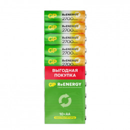 Аккумулятор GP AA/HR6 ReEnergy 1.2В 2650мА.ч 270AAHC-CRB10 (10 шт) 18333