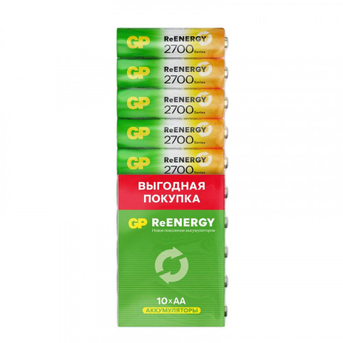 Аккумулятор GP AA/HR6 ReEnergy 1.2В 2650мА.ч 270AAHC-CRB10 (10 шт) 18333